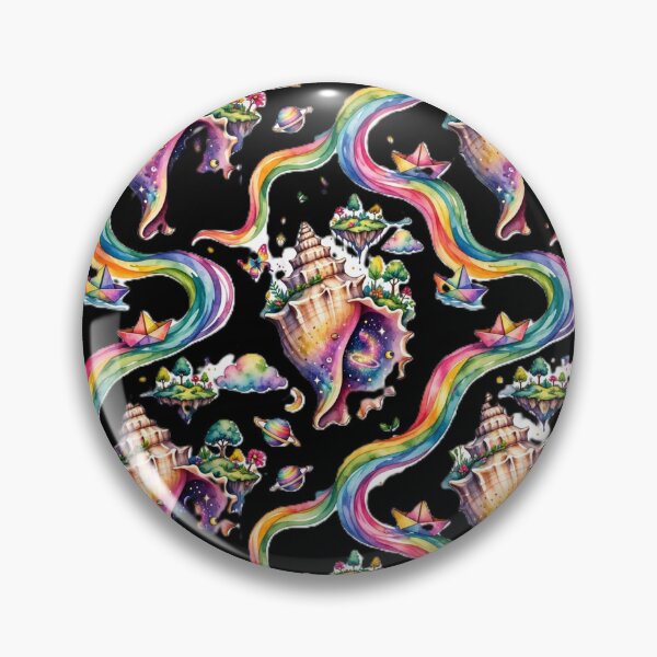 Item preview, Psychedelic Rainbow Serpent Fantasy Shells Pattern designed and sold by Myxcriative1.