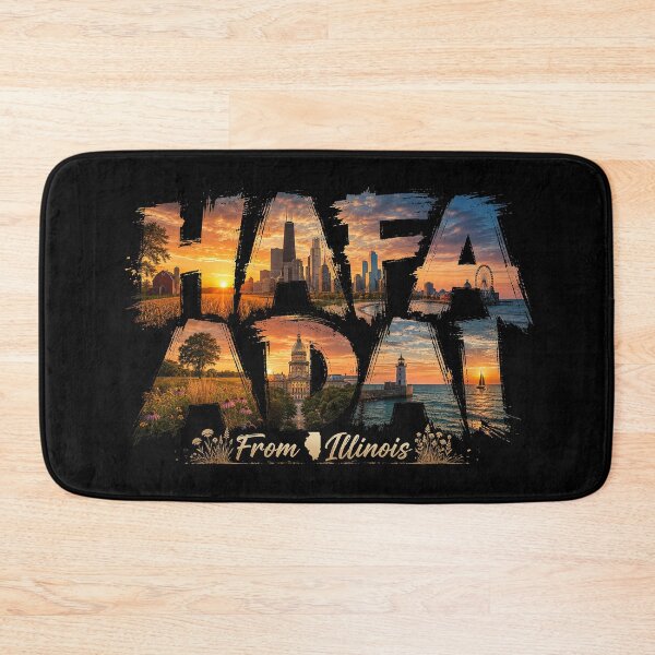 Item preview, Håfa Adai from Illinois: Prairie, Skyline & Great Lakes Sunset Spirit designed and sold by BlissBlvdShop.