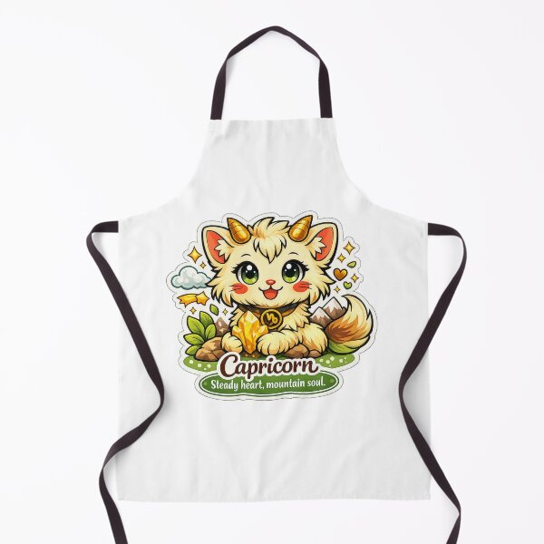 Item preview, Capricorn Kawaii Cat – Golden Crystal image with steady heart mountain soul quote  designed and sold by wallartofmio.