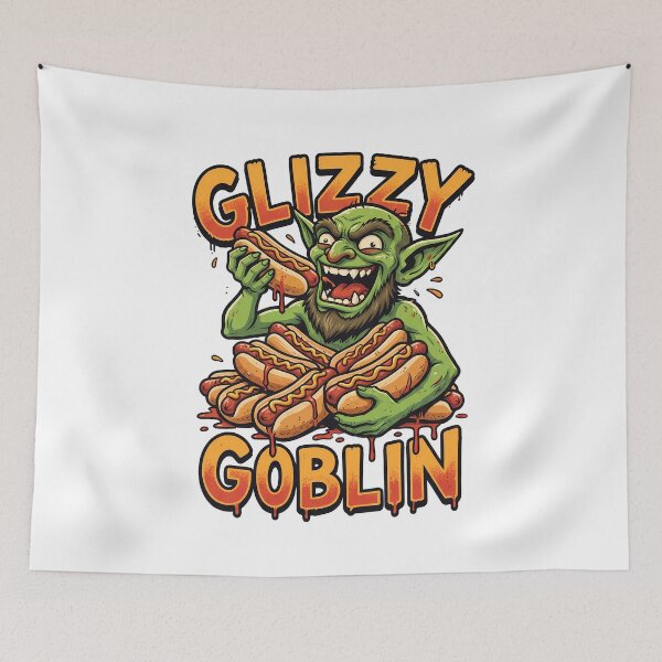 Item preview, Glizzy Goblin Funny Hot Dog Eating Monster designed and sold by k3rstman1.