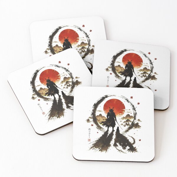 Item preview, Samurai Ink Wash Art with Cat and Tiger Shadow designed and sold by OlyvieArt.