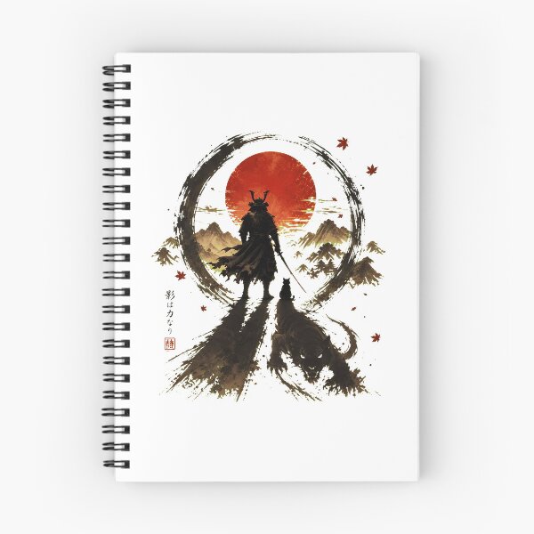 Item preview, Samurai Ink Wash Art with Cat and Tiger Shadow designed and sold by OlyvieArt.