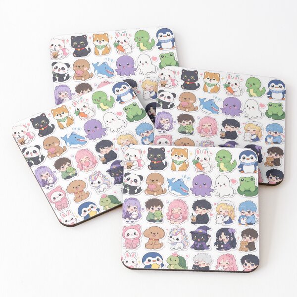 Item preview, Cute Kawaii Chibi Japanese characters beautiful love sweetheart pretty designed and sold by Vintage Designs +.