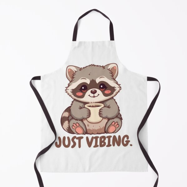Item preview, Just Vibing | Cute Kawaii Raccoon Coffee Sticker designed and sold by Tiny-Doodle-Co.