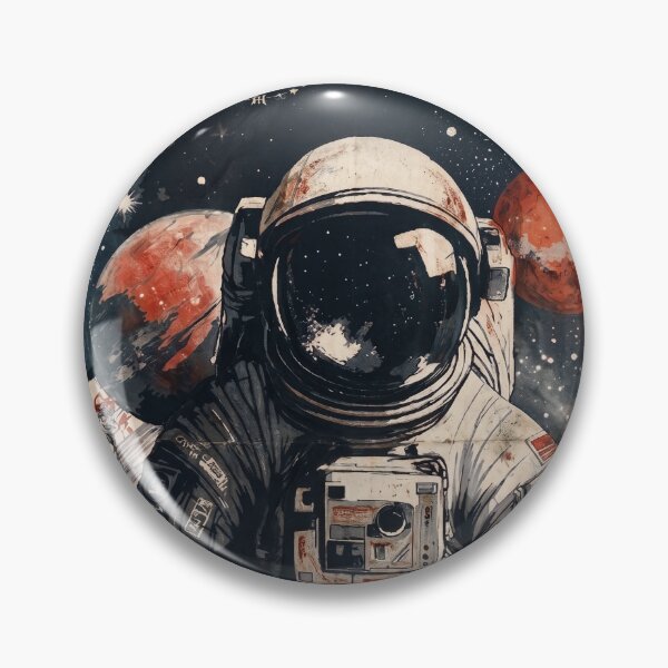 Item preview, Astronaut Grunge No Signal Space Terror Special Edition for Dark Textiles designed and sold by Shyla Marsare.