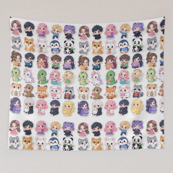 Item preview, Cute Kawaii Chibi Japanese characters beautiful love sweetheart pretty designed and sold by Vintage Designs +.