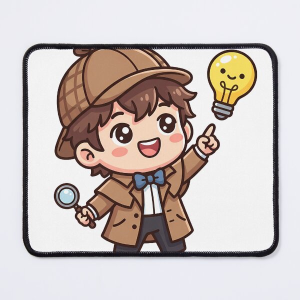 Item preview, Detective Toby Solving the Case - Cute Mascot Sticker designed and sold by fuhadislam.