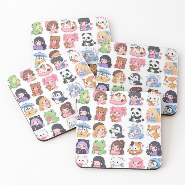 Item preview, Cute Kawaii Chibi Japanese characters beautiful love sweetheart pretty designed and sold by Vintage Designs +.