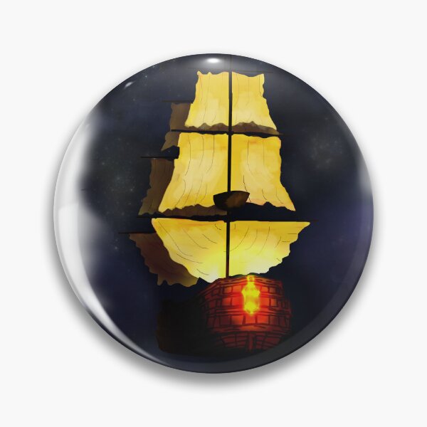 Item preview, A pirate ship deep into the night burns bright designed and sold by The Misfit Print Guild.