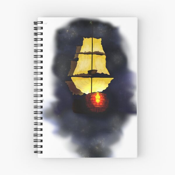 Item preview, A pirate ship deep into the night burns bright designed and sold by The Misfit Print Guild.
