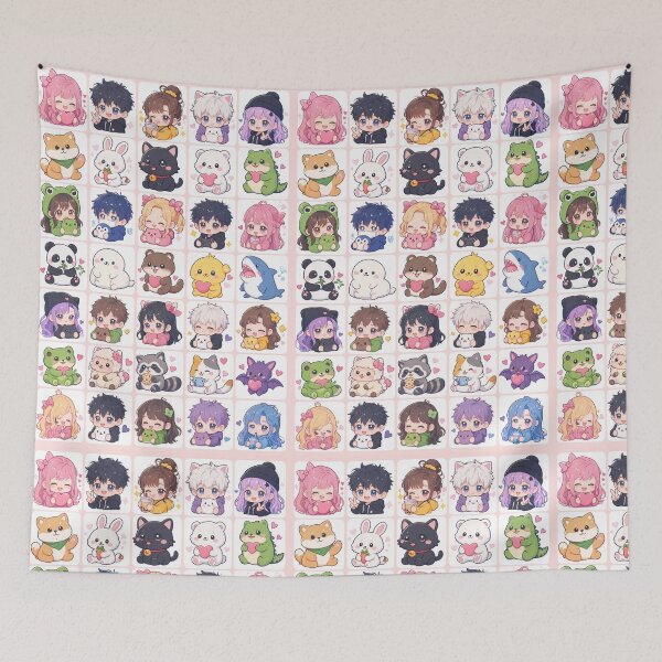 Item preview, Cute Kawaii Chibi Japanese characters beautiful love sweetheart pretty designed and sold by Vintage Designs +.