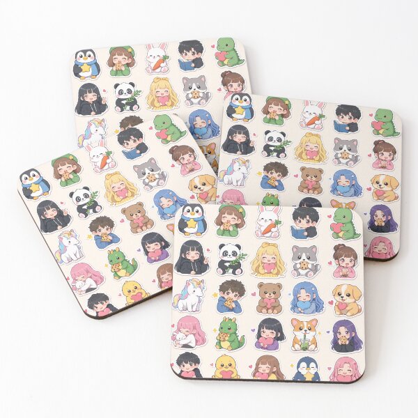 Item preview, Cute Kawaii Chibi Japanese characters beautiful love sweetheart pretty designed and sold by Vintage Designs +.