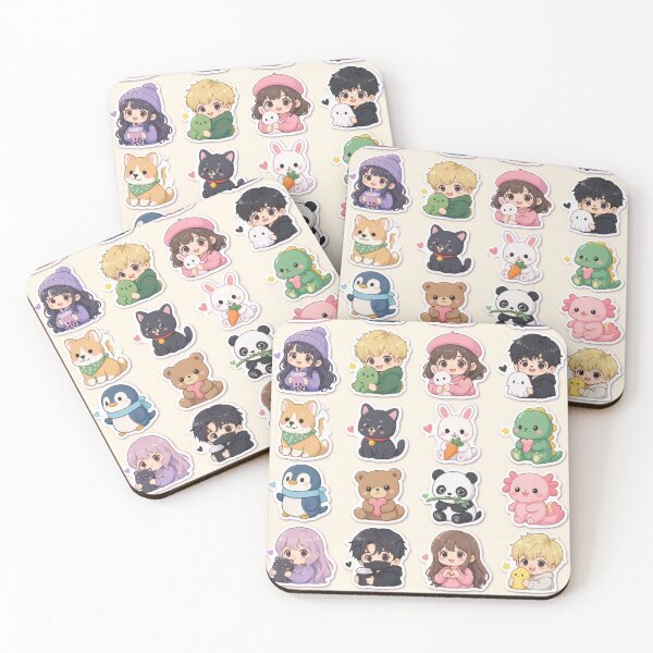 Item preview,  Cute Kawaii Chibi Japanese characters beautiful love sweetheart pretty designed and sold by Vintage Designs +.