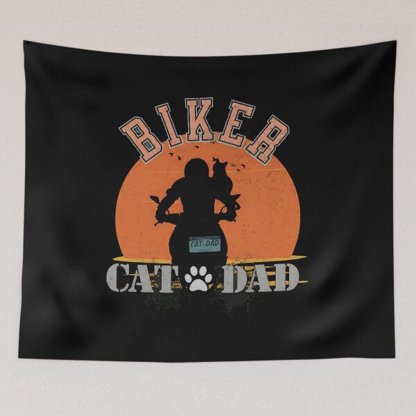 Item preview, Biker Cat Dad Motorcycle Rider Pet Lover Graphic designed and sold by OlyvieArt.