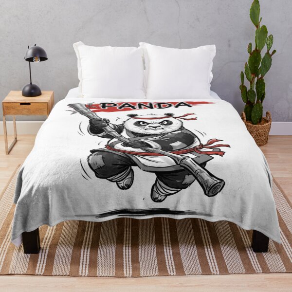 Item preview, Kung Fu Panda Warrior Bamboo Staff Martial Arts Illustration designed and sold by FreakToons.