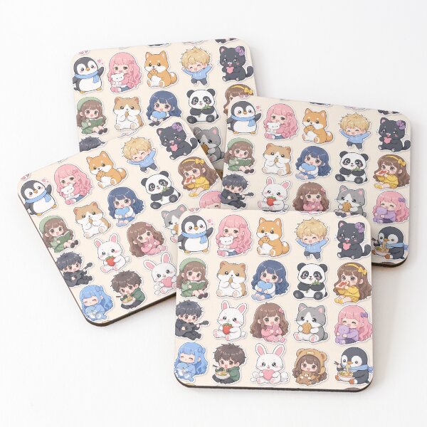 Item preview, Cute Kawaii Chibi Japanese characters beautiful love sweetheart pretty designed and sold by Vintage Designs +.