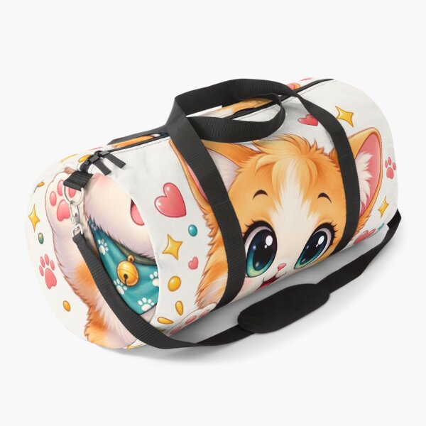 Item preview, Cute Waving Ginger Kitten with Teal Bandana Kawaii Cat designed and sold by MCV-Designs.