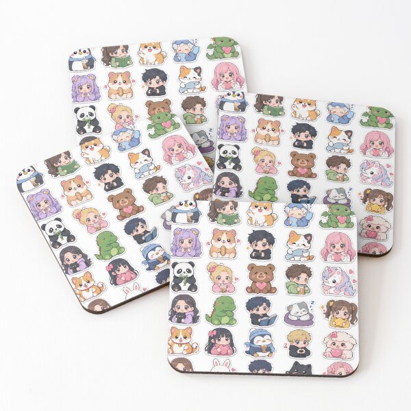 Item preview, Cute Kawaii Chibi Japanese characters beautiful love sweetheart pretty designed and sold by Vintage Designs +.