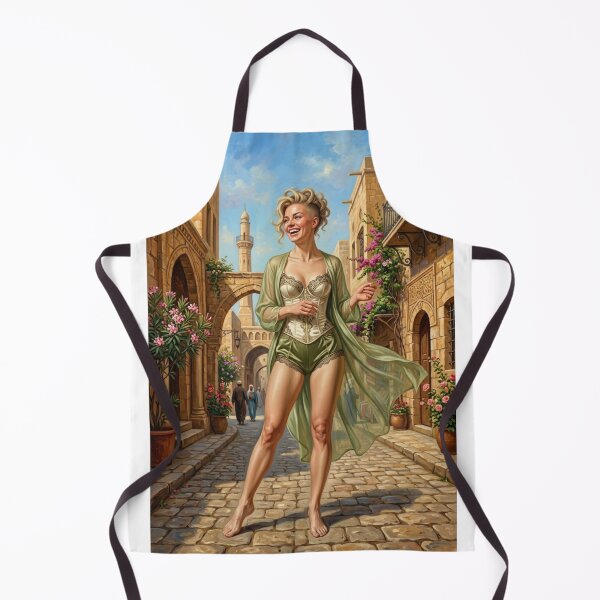 Item preview, EPIC PORTRAIT OF A BOHEMIAN WOMAN IN A CORSET AND FLUID ROBE IN AN ANCIENT MEDITERRANEAN CITY (OIL PAINTING) designed and sold by Curiosiart.