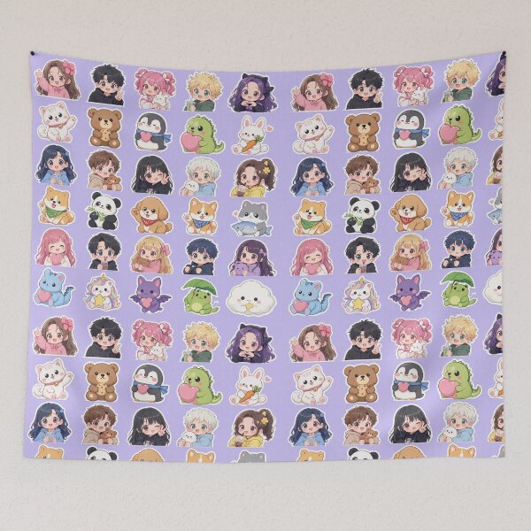 Item preview, Cute Kawaii Chibi Japanese characters beautiful love sweetheart pretty designed and sold by Vintage Designs +.