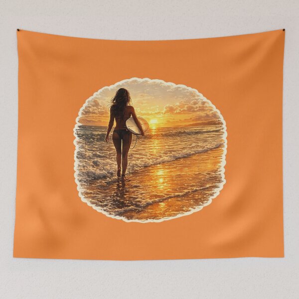 Item preview, Sunrise Surfer Girl designed and sold by gotucoveredart.