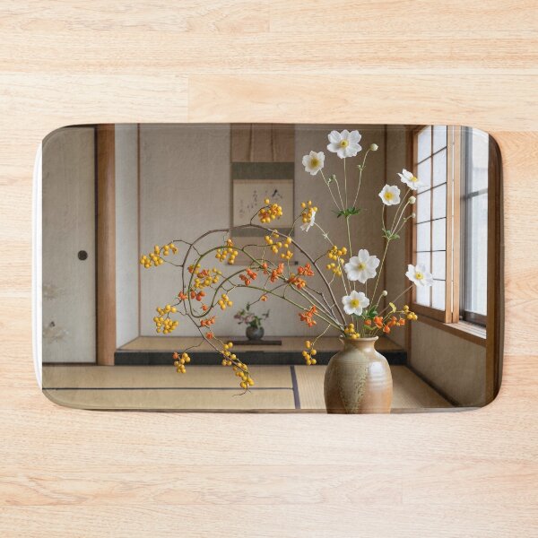 Item preview, Japanese Anemone & Bittersweet Ikebana Photography designed and sold by conohitoAI-ArtGallery.