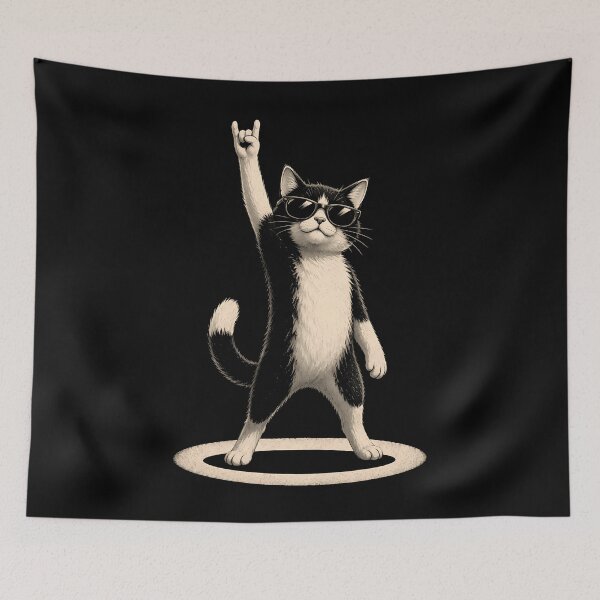 Item preview, Cool cat rocking out in sunglasses designed and sold by rafaeltto.