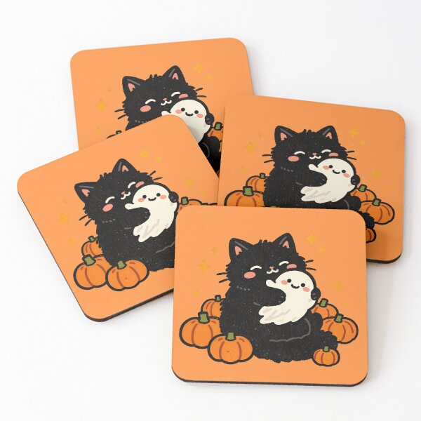 Item preview, Cute Ghost Hugging Black Cat Halloween T-shirt. designed and sold by Nuttajak.