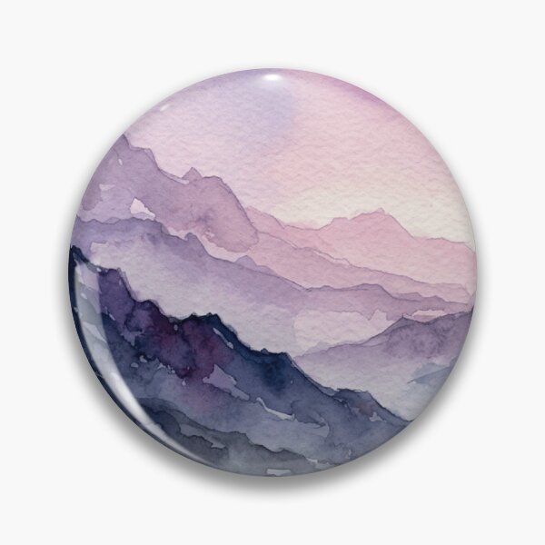 Item preview, Twilight Serenade: Watercolor Mountain Landscape Print designed and sold by GrabaHuk.