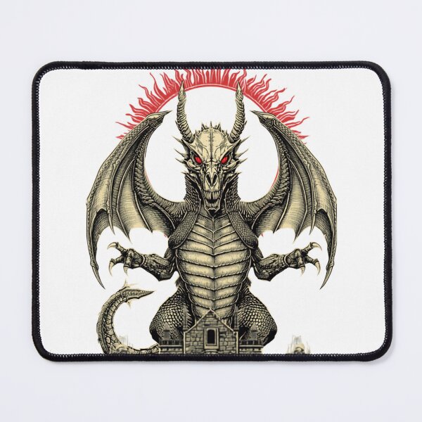 Item preview, Vintage comic Black Dragon fantasy monster line art designed and sold by MemoryZoneOfficial.