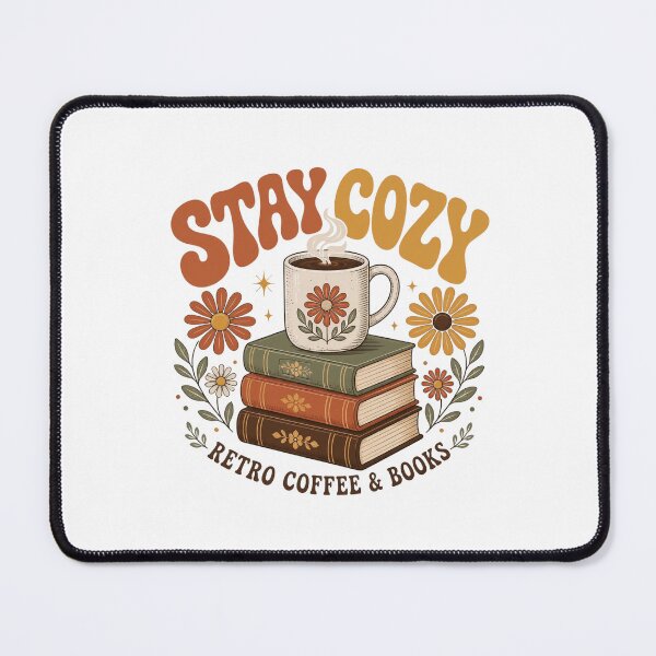 Item preview, Stay Cozy Retro Coffee Books Vintage Aesthetic designed and sold by Coffread.