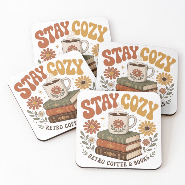 Item preview, Stay Cozy Retro Coffee Books Vintage Aesthetic designed and sold by Coffread.