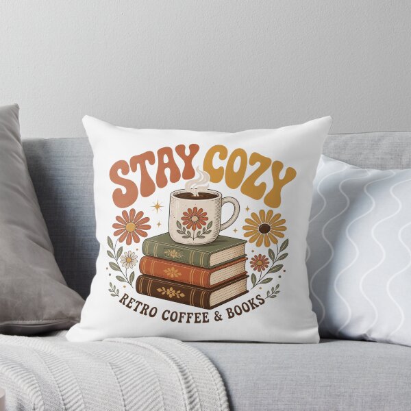 Item preview, Stay Cozy Retro Coffee Books Vintage Aesthetic designed and sold by Coffread.