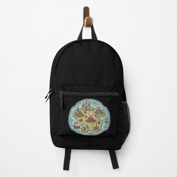 Item preview, Fantasy Island Map Castle Volcano Treasure Ship Vintage Aesthetic designed and sold by Rehnair.