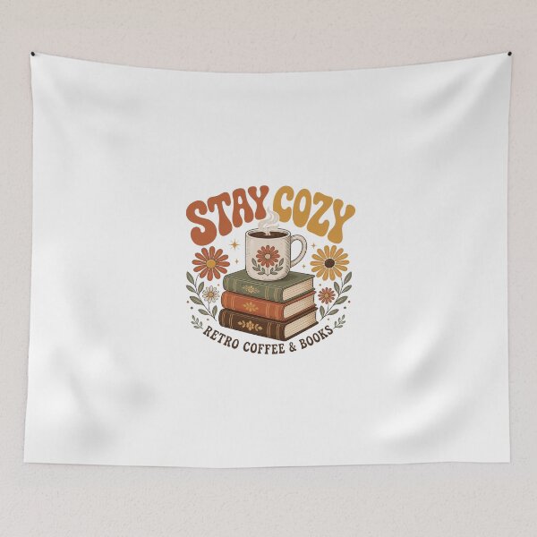 Item preview, Stay Cozy Retro Coffee Books Vintage Aesthetic designed and sold by Coffread.