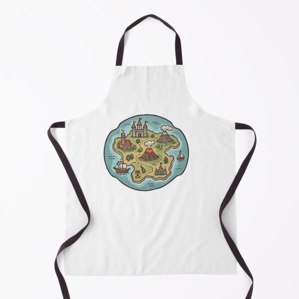 Item preview, Fantasy Island Map Castle Volcano Treasure Ship Vintage Aesthetic designed and sold by Rehnair.