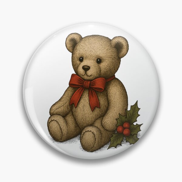 Item preview, Vintage Christmas Teddy Bear designed and sold by DustyCuriositie.