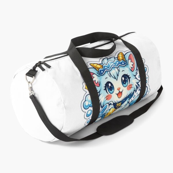 Item preview, Aquarius Kawaii Cat sticker with blue colours and quote designed and sold by wallartofmio.