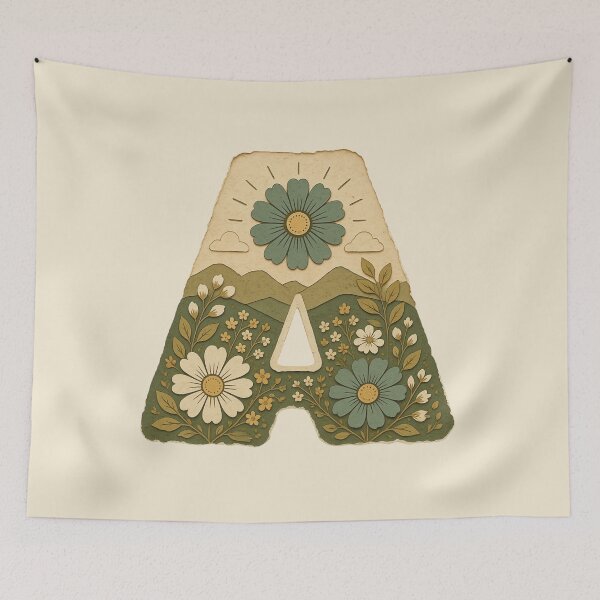 Item preview, Wildflower Mountain Letter A designed and sold by ITCHAWAWAA.