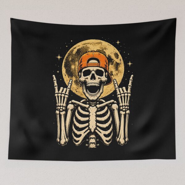 Item preview, Cool skeleton with moon and cap design halloween designed and sold by rafaeltto.