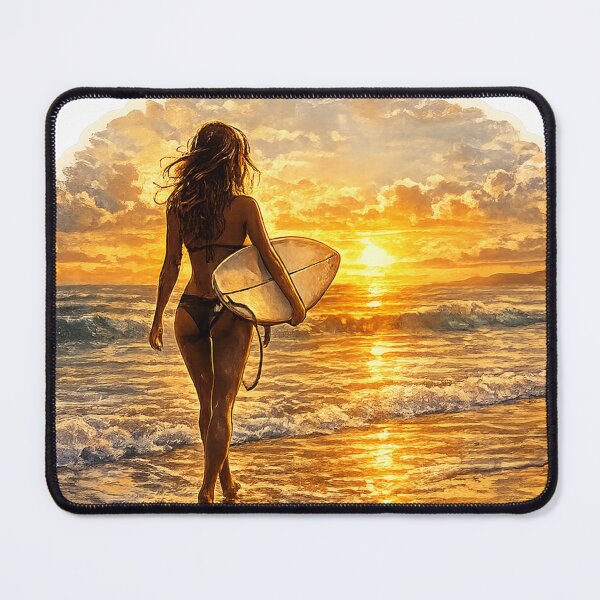 Item preview, Suset Surfer Girl designed and sold by gotucoveredart.