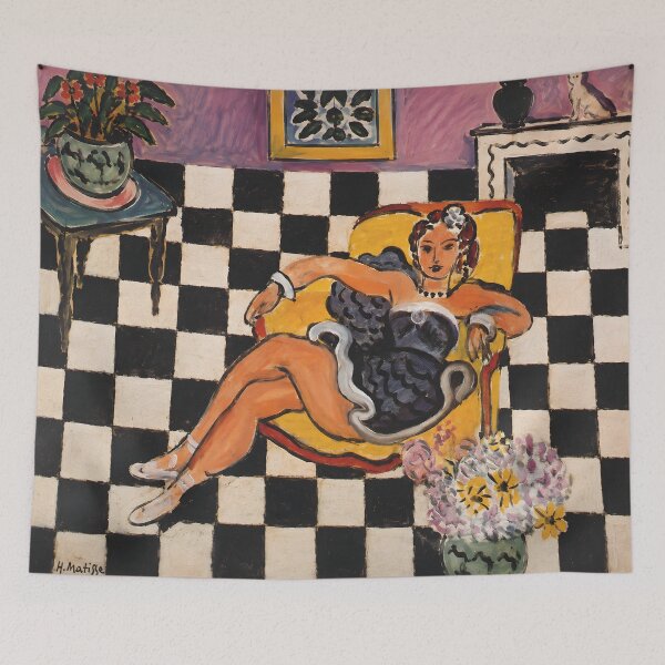 Item preview, Dancer in Armchair (Checkerboard Pattern) by Henri Matisse designed and sold by Erlin Rudho.