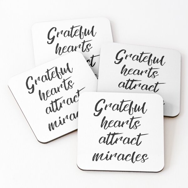 Item preview, Grateful Hearts Attract Miracles Inspirational Quote designed and sold by jianina-alondra.