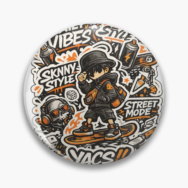 Item preview, Urban Streetwear Skate Graffiti Sticker Bomb Orange Black Graphic designed and sold by DesignArtist.ia.