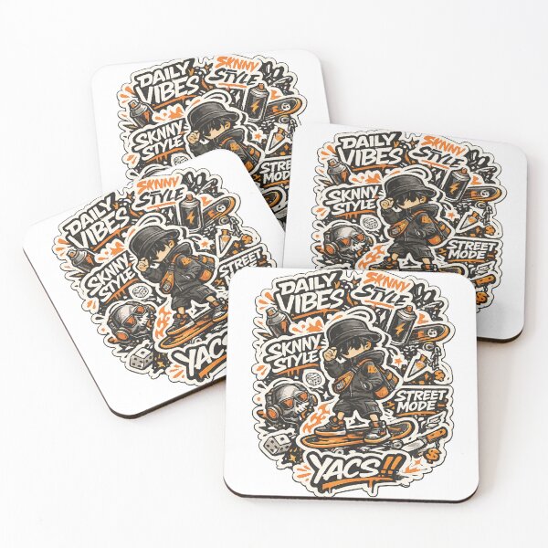 Item preview, Urban Streetwear Skate Graffiti Sticker Bomb Orange Black Graphic designed and sold by DesignArtist.ia.