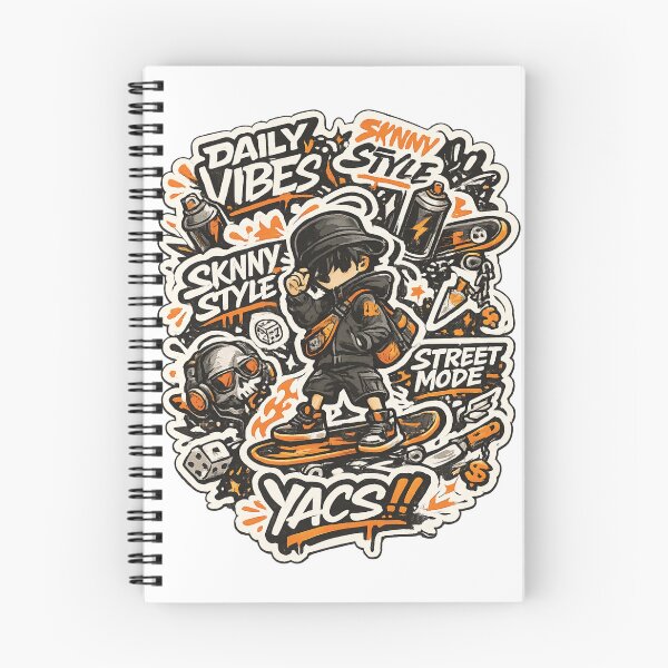 Item preview, Urban Streetwear Skate Graffiti Sticker Bomb Orange Black Graphic designed and sold by DesignArtist.ia.