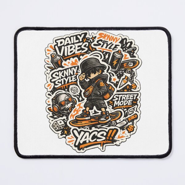 Item preview, Urban Streetwear Skate Graffiti Sticker Bomb Orange Black Graphic designed and sold by DesignArtist.ia.