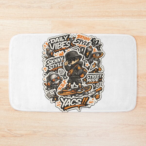 Item preview, Urban Streetwear Skate Graffiti Sticker Bomb Orange Black Graphic designed and sold by DesignArtist.ia.
