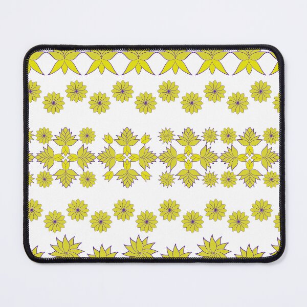 Item preview, Yellow and Purple Floral Decorative Border Pattern Set with Ornamental Flower Motifs designed and sold by Ei-Ei.
