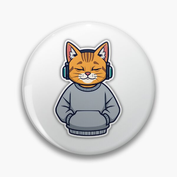 Item preview, Cute Chill Cat Wearing Headphones Cozy LoFi Sticker designed and sold by Kavya Art.